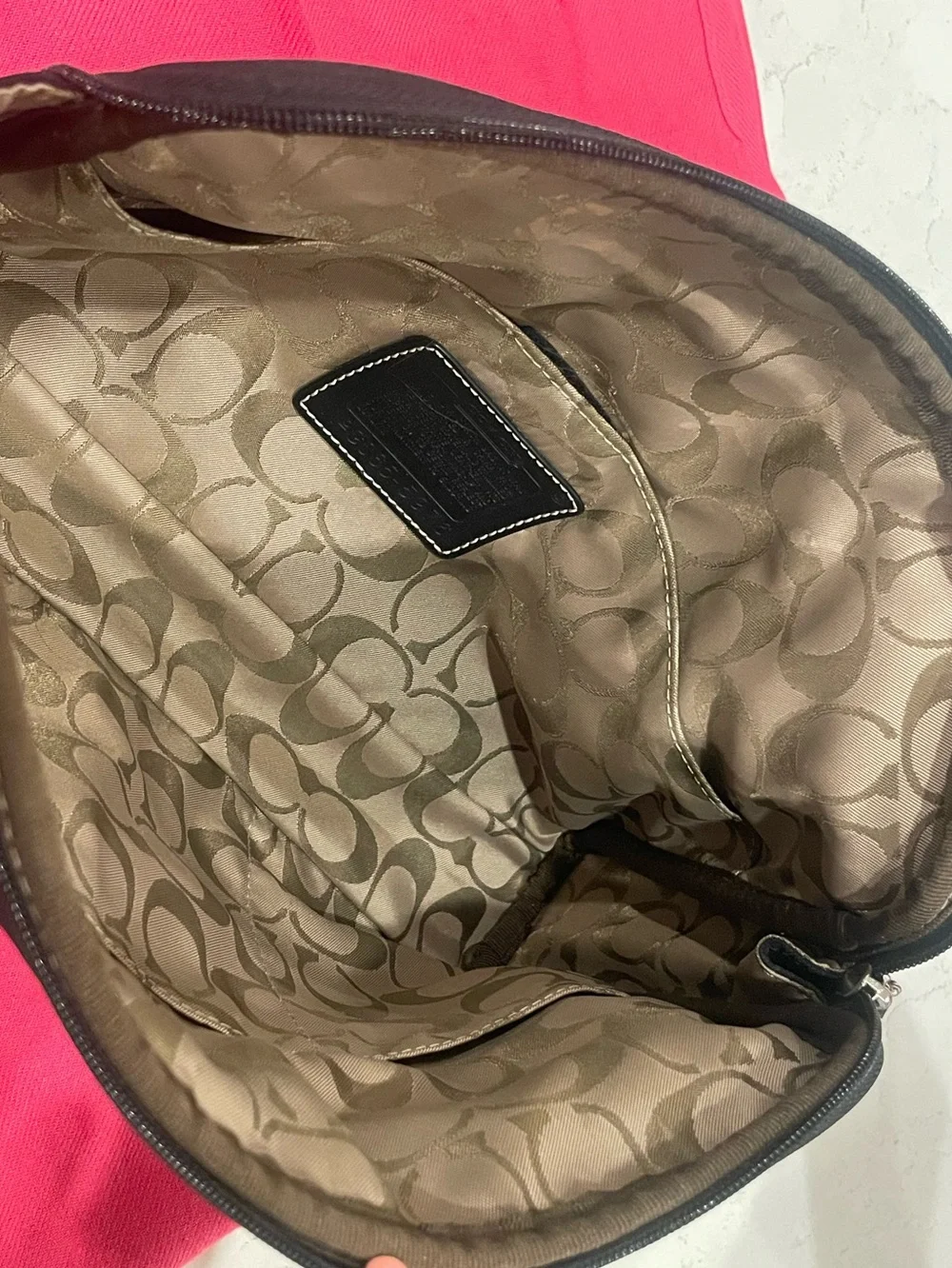 Coach Black Nylon Leather Trim Travel Cosmetic Case Toiletry Bag